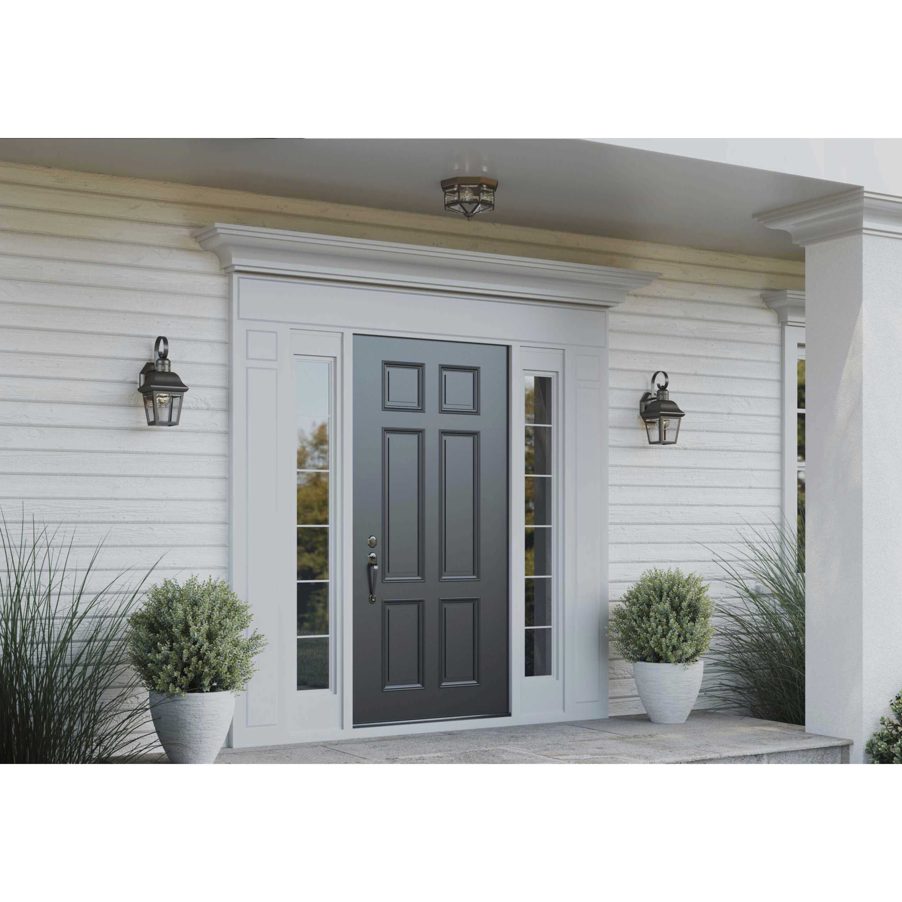 Beveled Glass 3 Light 9.75 inch Antique Bronze Flush Mount Ceiling Light